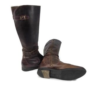 Cole Hann Belted  Riding Boots Bucco Harriet